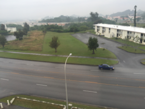 View from billeting room window at Kadena AFB, Japan.