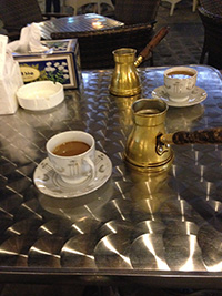 Sitting at the Souq Waqif, Doha, Qatar.